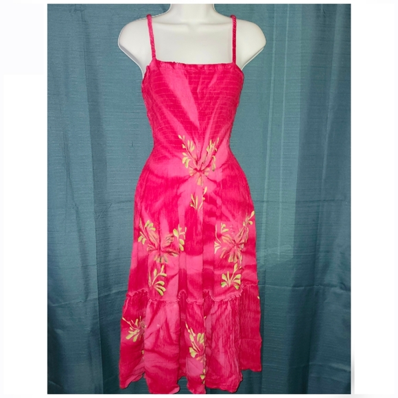 Tropical Batik Pink Floral Dress - Picture 2 of 5